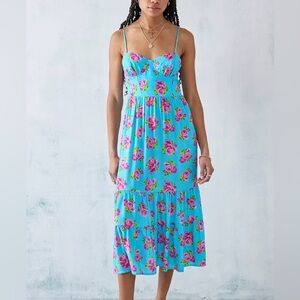 Betsey Johnson size 4 midi Ava Corset Marilyn Rose sundress